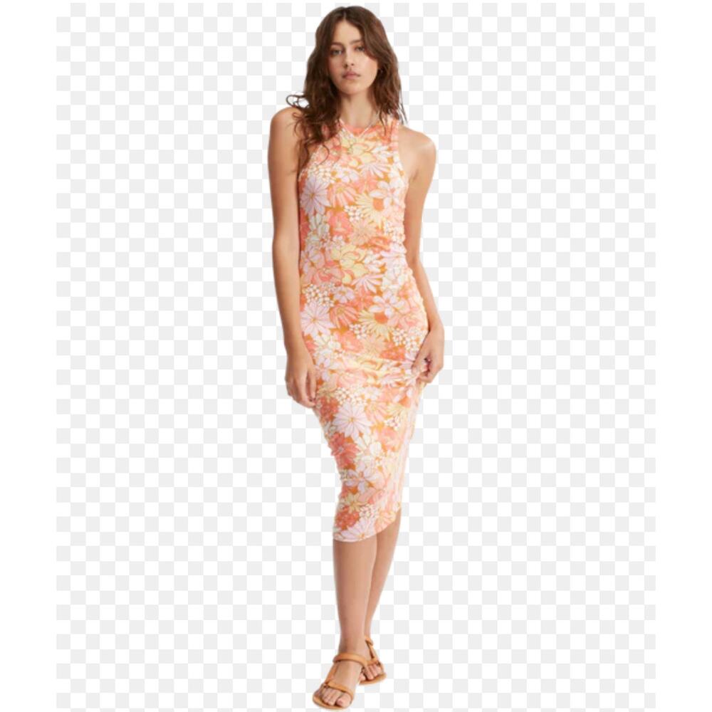 Billabong Tomboy Midi Bodycon Tank Dress Women's S/P Floral Print - Picture 1 of 6